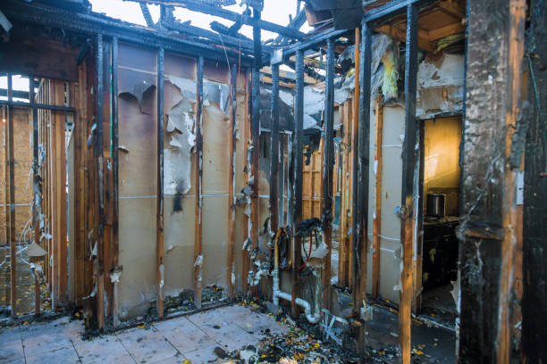 Professional Fire Damage Cleanup technician working in National Park, NJ